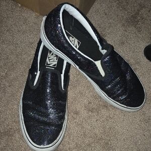 Vans Sparkling Black Slip-On Shoes